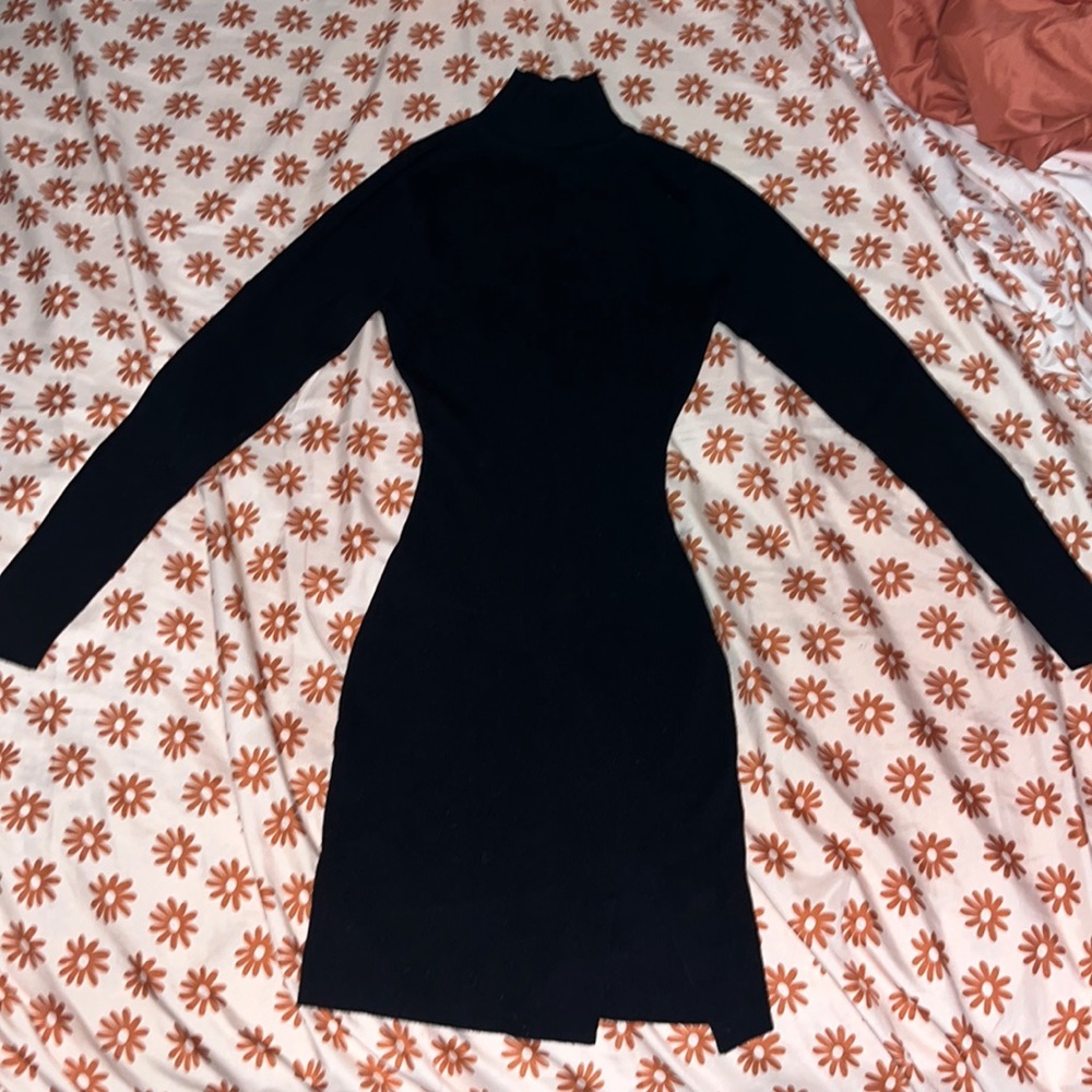 Windsor black long sleeve short dress